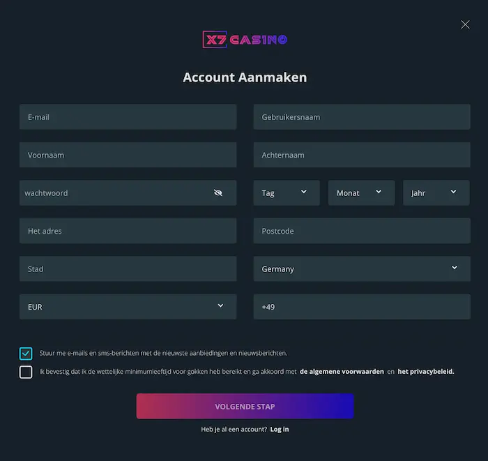 X7 Casino reg